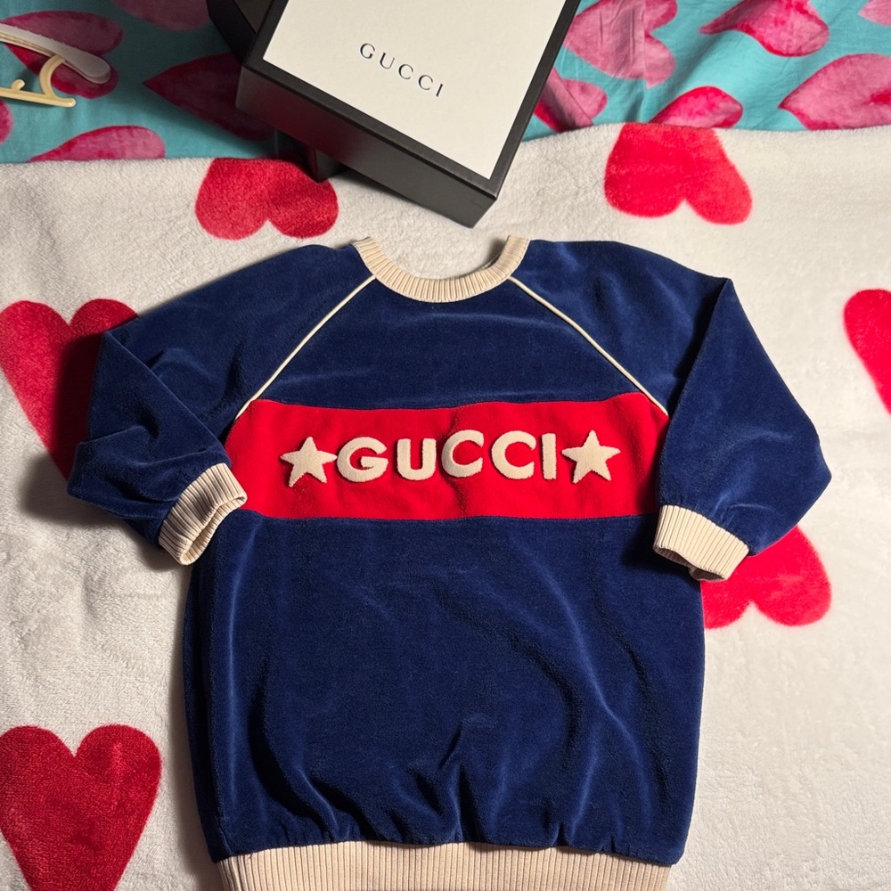 Gucci Navy and Scarlet Star Sweatshirt